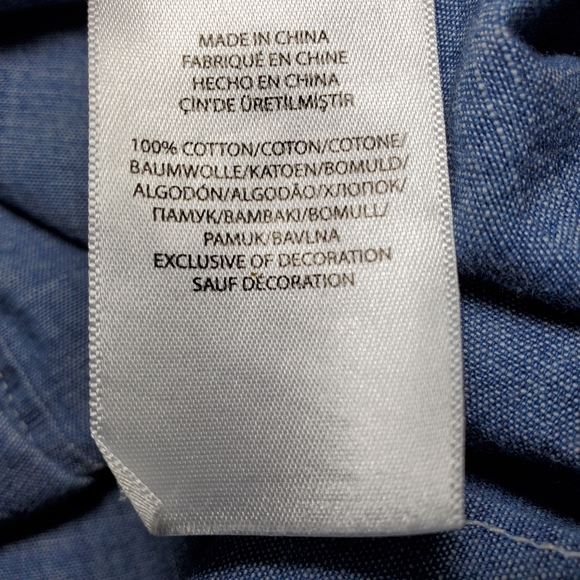 POLO Ralph Lauren Denim Chambray 100% Cotton Shirt Size 14 - Picture 7 of 9